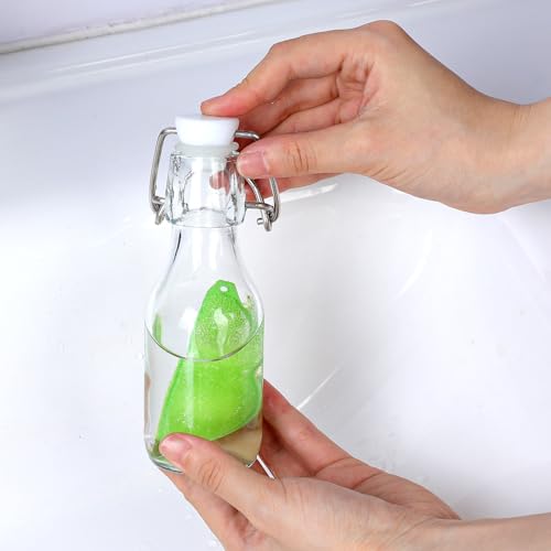 Image of 6 Pcs Magic Beans Bottle Cleaner Sponge Reusable Bean Shape Water Bottle Cleaning Sponge Green Heat Resistance Bottle Brush for Internal Cleaning of Small Mouth Cleaning Tools