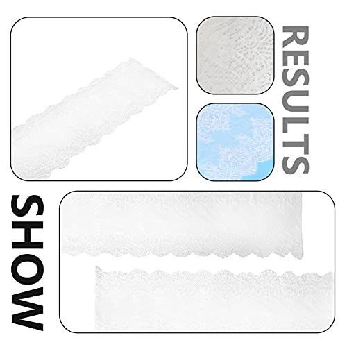 Garneck 1 toalha de mesa de renda bordada caminho de mesa à prova de poeira branco (43300 cm