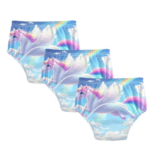 Coikll Cute Rainbow Horse Toddler Training Underwear Waterproof Baby Pee Pants -2T