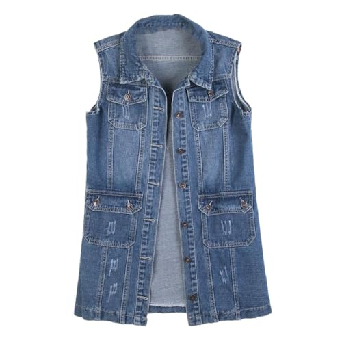 Gilet en jean sans manches femme pour structurer une robe d'été