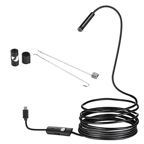 sympuk Endoscope Camera 5.5mm - IP67 Waterproof Borescope with 6 Adjustable LED Lights, 0.3MP Type-C Snake Inspection Camera, Phone Windows PC