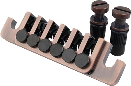 Puente de guitarra - Puentes clásico TP 6 70's con tachuelas e insertos de repuesto compatible con LP...