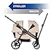 Tandem Wagon Stroller for 2 Kids, All-Terrain with Removable UV-Protection Canopy, Adjustable Push/Pull Handle, Snack Tray & Cup Holders, Perfect for Baby and Toddler（Khaki）
