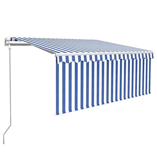 Vidaxl Automatic Retractable Awning Home Garden Outdoor Yard Lawn Terrace Backyard Balcony Patio Folding Arm Awning With Blind 16.4'X9.8' Anthracite #TOP1