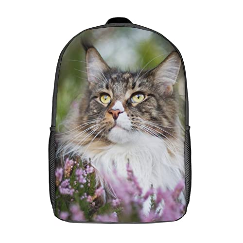 Sac à dos scolaire chat 17 pouces mixte pour enfants