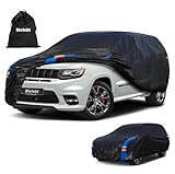 Molebt SUV Car Cover Waterproof All Weather for Automobiles, Full Exterior Covers for Jeep (191-201 inch) Universal Fit for Jeep Grand Cherokee, Ford Explorer, etc. Rain Winter Sun Snow Protection.