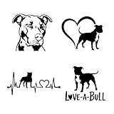 (4PCs) Pitbull Decal Set Black Vinyl Stickers Waterproof Durable Easy to Apply...