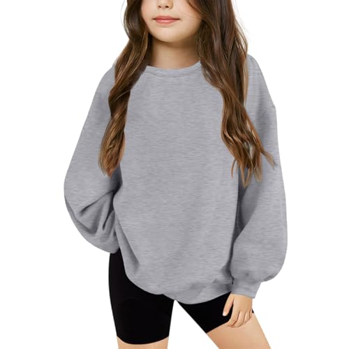 Girls Sweatshirt Dress Crew Neck Cute Tops Pullover Casual Solid Color Clothes Winter Long Sleeve Youth Sweatshirt
