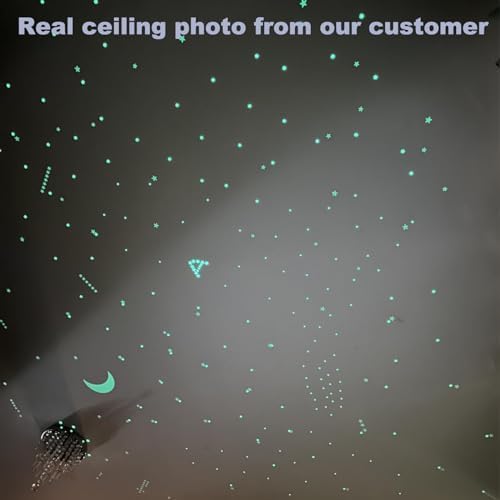 Glow in The Dark Stars Realistic Starry Sky Shining Astronomy 3D Vinyl Stickers - 633 Pieces