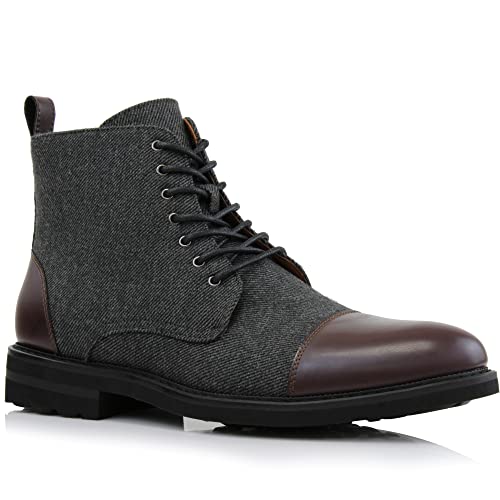 Image of Polar Fox Men's Ankle Dress Boots | Lace-up Casual Fashion Boot Collection | Cap Toe & Plain Toe Styles |