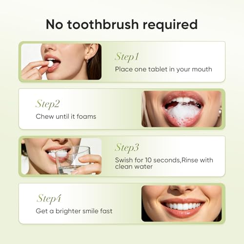FIZZOVA Toothpaste Tablets with CalciumPhosphosilicate&Hydroxyapatite,Fluoride Free ChewableToothpaste,Plastic Free Travel Size Toiletries,Whitening Dental Cleaning Tablets,30 Count Mint — view 6