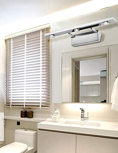 Phare de miroir LED de salle de bain étanche en acier inoxydable anti-buée