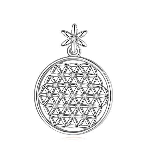 Collier fleur de vie argent 925 pendentif graine or rose