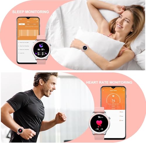 Image of Smart Watch (Answer /Make Call), 1.43 inch HD AMOLED Smartwatch for Men Women | Step Counter with Heart Rate /Sleep Monitor, 110+ Sports Mode,IP68 Waterproof Fitness Activity Tracker for Android iOS
