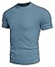 PJ PAUL JONES Mens T-Shirts Crew Neck Waffle Knit Shirt Short Sleeve Tee Shirts Fashion Casual Pullover Tops Gray Blue L