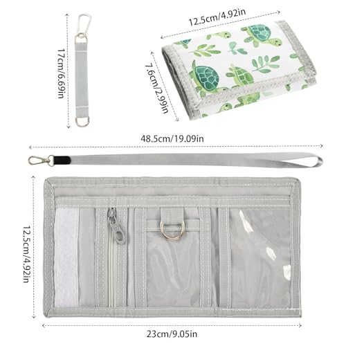 ALAZA Kids Wallets for Boys Girls Toddler Trifold Wallet Children Small Cute Turtle Watercolor with Zipper Coin Pocket3