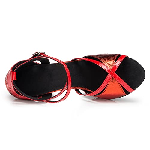 YKXLM Ballroom Dance Shoes for Women Latin Salsa Party Tango Wedding Performance Shoes,L0353