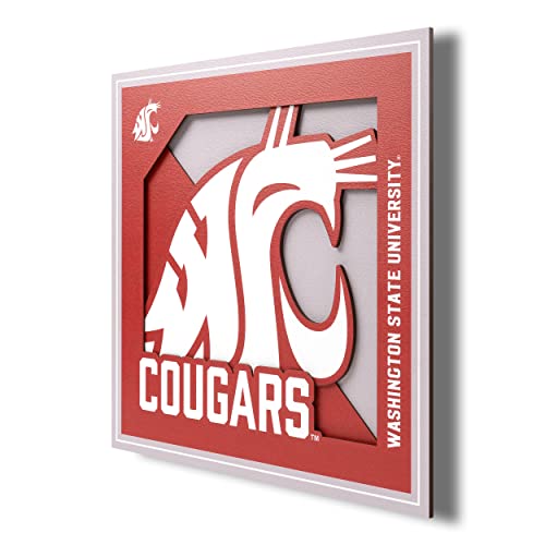 YouTheFan NCAA Washington State Cougars 3D Logo Series Wall Art - 12x12