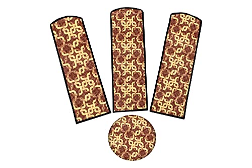 Image of Stylista Waterproof & Dustproof Three Blade Ceiling Fan Cover with attachable Enclosure Set of 4 Fan Covers Trellis Pattern Brown