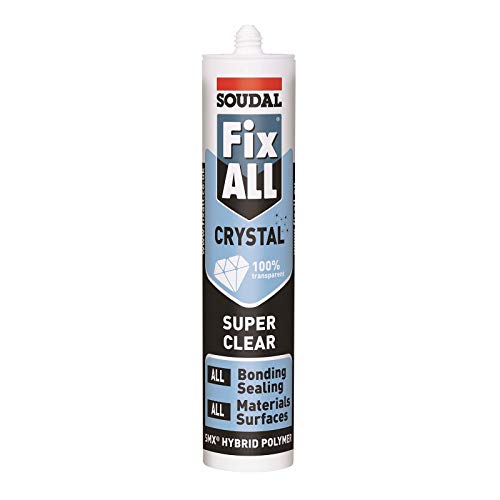 Soudal Fix All Crystal Clear 100% Transparent Neutral Silicone Sealant Adhesive