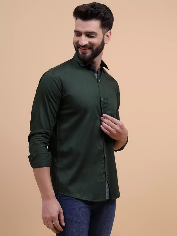 Image of Tee Projekt Solid Shirt for Men's,Solid Shirt for Men's, Casual Shirt for Men,Full Sleeve Spread Collar Shirt for Men, Shirt for Men||(Pack of-2)||