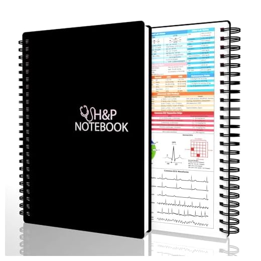 H&P Notebook - Medical History and Physical Notebook for Medical Professionals and Students, Inclusive Medical Terminology, Fits in White Coat, 100gsm Thick Paper, A5(5.9 x 8.6 inches) (Black)