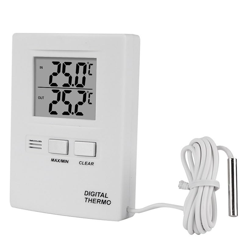 ABS Rectangle Indoor Outdoor Digital Display Multifunctional Thermometer Wall-Mounted