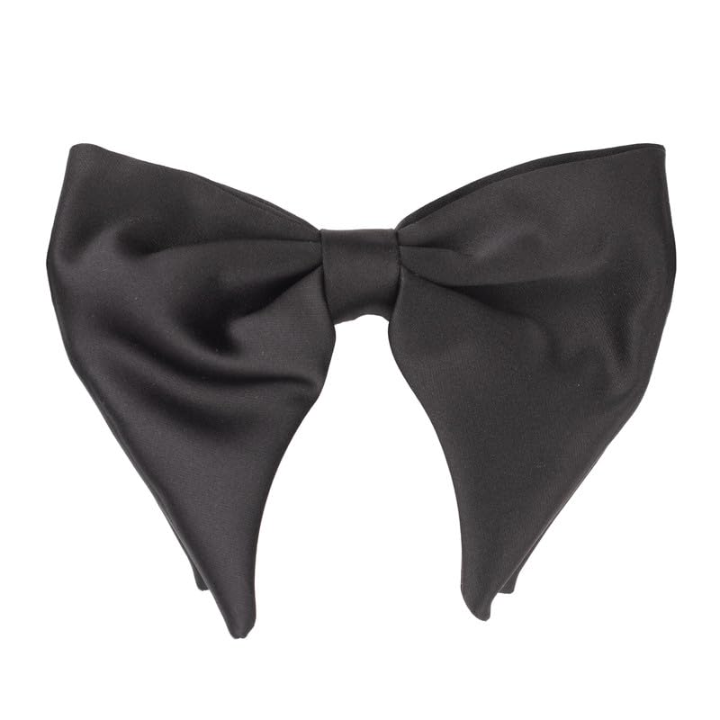 Solid Black Satin Butterfly Bowtie For Men-image-20