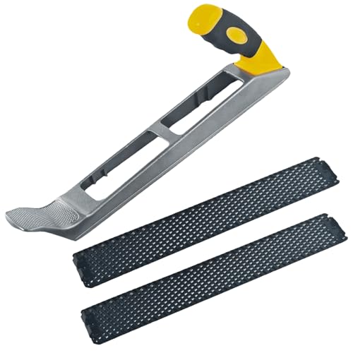 TIOMIOSEA Gipskartonhobel 300 mm Trockenbau Werkzeug Handhobel Holz Kantenhobel mit 2 Feilenblättern zum Hobeln, Feilen, Formen, Glätten, Abziehen und Reiben für Gipskarton Trockenbauarbeiten