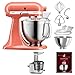 KitchenAid Küchenmaschine Artisan - P26 Starter Set 185er (Entsafter) - 5KSM185PSEPH inkl. Entsafter und Sossenaufsatz (5KSM1JA) und Kochbuch (Kochen & Backen)