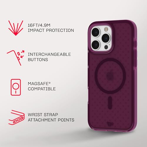 Image of Tech21 EvoCheck for iPhone 16 Pro Max Compatible with MagSafe - Impact Protection Case - in Plum
