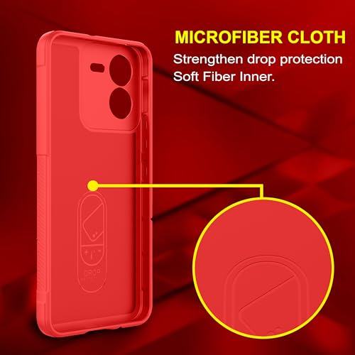 Image of amazon basics Back Case Cover for iQOO Z9x 5G | Compatible for iQOO Z9x 5G Back Cover | Liquid Silicon Magic Case with Camera Protection | Red