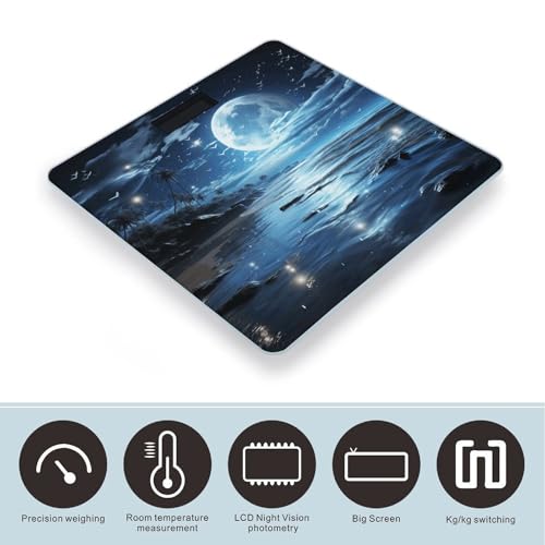 Báscula digital Moon Over Ocean para peso corporal hasta 180 kg miniatura 3