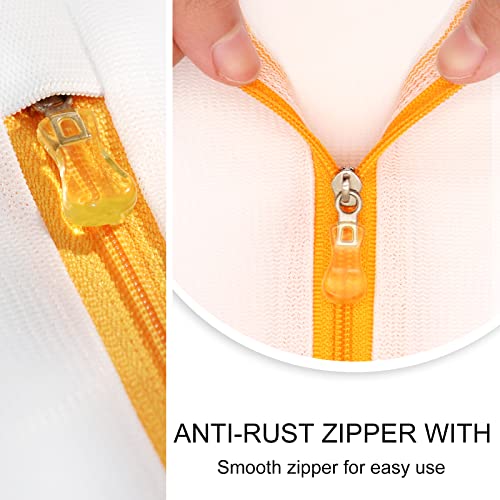 Staruby Mesh Laundry Bags 3-Pack Laundry Wash Bag Colorful Zipper For Delicates, Blouse, Hosiery, Stocking, Underwear, Bra Lingerie, Sweater, Travel Storage Bag(Orange, S) #TOP4