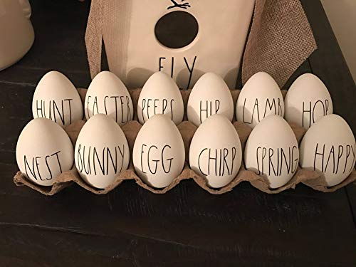 Rae Dunn Inspired Easter Decals, egg decals, farmhouse easter decorations, hip, hop, nest, happy, spring, chirp, bunny, nest, peeps. easter
