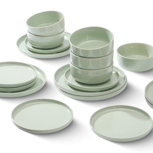 Magnetiks HOME LINE Keramik Geschirr Set in Mint Farbe 18-teilig |...