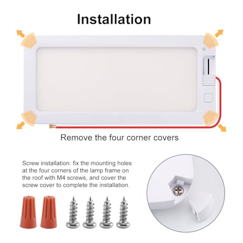 12 Volt LED RV Lights - Dimmable 3 Color Temperature, 10W 1000LM RV Lights Interior for Campers, Boats, Trailers - Pack of 2 by KONPWAY - Used condition - Image 4