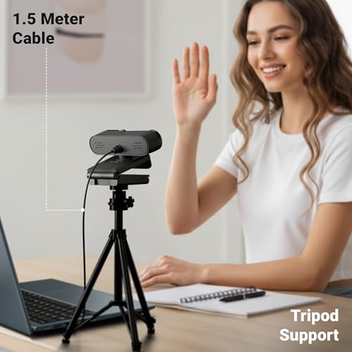 Image of Zebronics FHD USB Webcam, 30FPS, 2P2G Lens, 2.0MP CMOS Sensor, Auto-White Balance, Auto-Exposure, Privacy Shutter, Built-in Mic, for Teams, FaceTime, PC /Laptop (Live Pro)