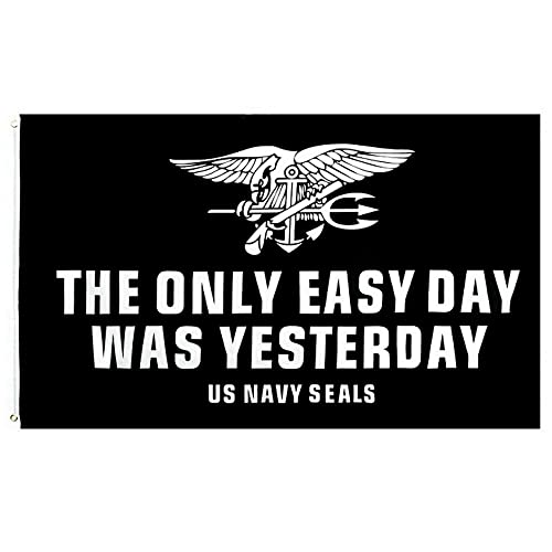 drapeau national 90 * 150cm Le Seul Jour Facile Était Hier Us Navy Seals Drapeau Pour La Décoration Drapeau Personnalisé Cover