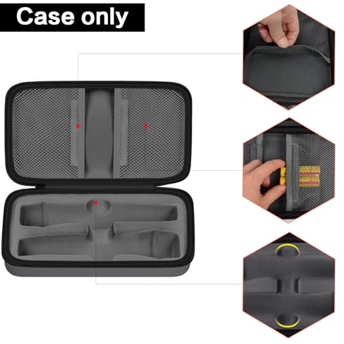 Wireless Microphone Case Compatible with JBL Wireless Two Microphone System/ for JBL PartyBox Wireless Mic, Handheld Dual Mic Travel Bag for Singing or Karaoke for Receiver, Adapter, Batteries-Grey by Againmore - Image 4
