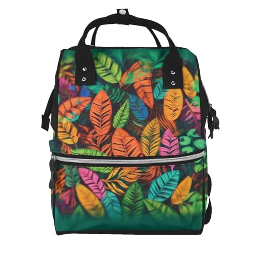 Sac à dos à langer grande capacité avec poches ergonomiques et imprimé jungle