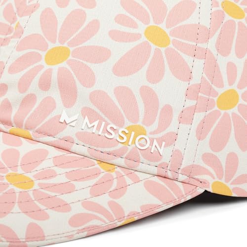 Image of MISSION Cooling UPF Performance Hat - Unisex One Size Cap for Workouts, Golf & Running - Sweat & Water Activated Technology (Drive me Daisy Coral Cloud)
