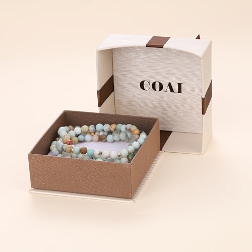 Bracelet Om en Amazonite et collier Mala pour harmoniser les énergies - 7