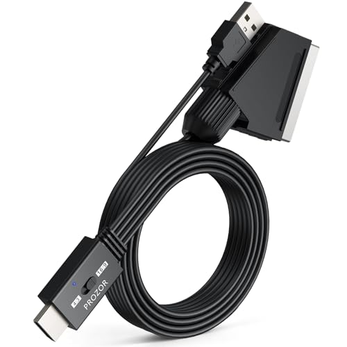 PROZOR Convertidor SCART a HDMI Adaptador Euroconector 1080P 150cm