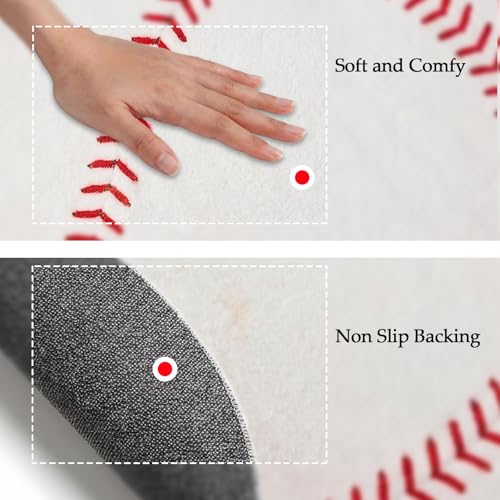 Tapete redondo de béisbol Dunzy 119x119 cm multicolor miniatura 3