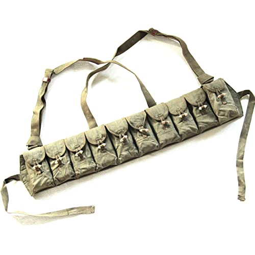 Original Military Surplus Chinese Type 56 7.62X39 Semi-Automatic Rifle Chest Rig SKS Bandolier Pouches Magezine Holder Canvas