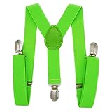 Suspensores fáciles de clip. PlayCool Suspensores infantiles – 1\" ajustable en Y-Back con clip para niños y niñas, verde, talla única