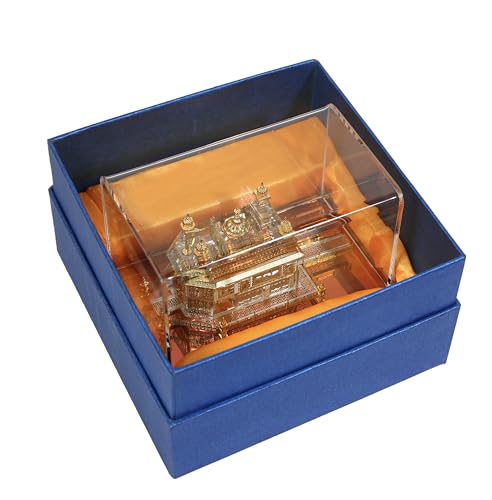 Image of 24K Premium Gold Plated Idol /Model of Golden Temple for Decor the Temple Medium [5.50x3.5x3.5 inches], Glass