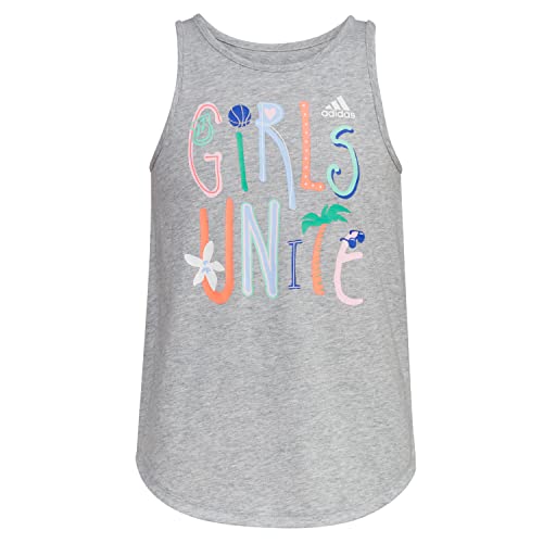 Image of adidas Girls Sleeveless Curved Hem Tank Top