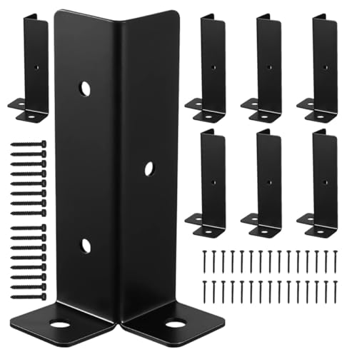 Soportes para postes de madera jojofuny de metal resistente en pack de 8 unidades con tornillos